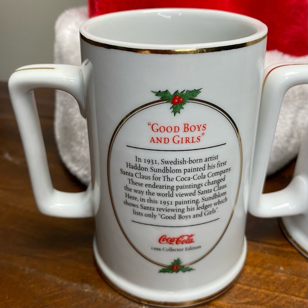 Coca-Cola Santa Mug Set of 2, Vintage - Picture 5 of 10